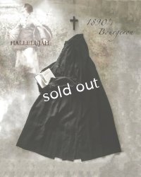 HALLELUJAH／1890's Bourgeron　1890年代　羊飼いシャツワンピース・Black