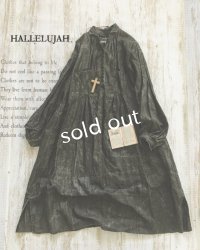 HALLELUJAH／1890's Bourgeron　1890年代　羊飼いシャツワンピース・墨染dark　charcoal