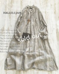 HALLELUJAH／1890's Bourgeron　1890年代　羊飼いシャツワンピース・grey stripe