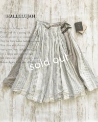 HALLELUJAH／Kilt Stripe キルトスカート・off white/flax