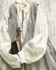 画像2: HALLELUJAH／Robe de femme de chambre no.4 小間使いローブ・grey stripe (2)