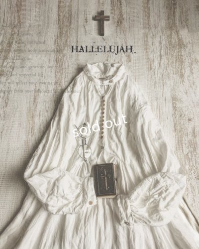 画像1: HALLELUJAH／1890's Bourgeron　1890年代　羊飼いシャツワンピース・off white