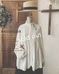 HALLELUJAH／Chemisier à plis d'époque プリーツシャツ・off white