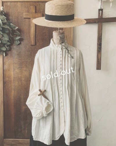 画像2: HALLELUJAH／Chemisier à plis d'époque プリーツシャツ・off white