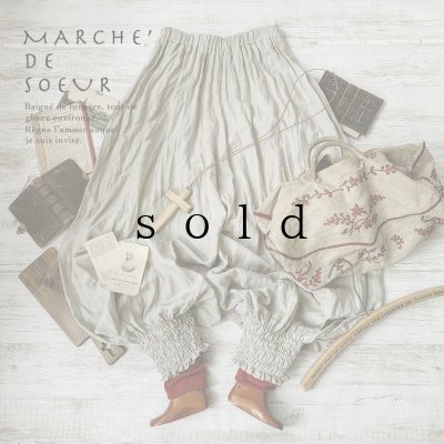 画像1: MARCHE' DE SOEUR/ワッシャーリネンピエロパンツ・生成り