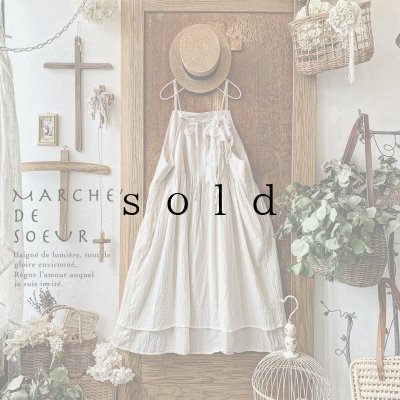 画像1: MARCHE' DE SOEUR／アンのキャミワンピース・ピンクアイボリー【コサージュタイ付】