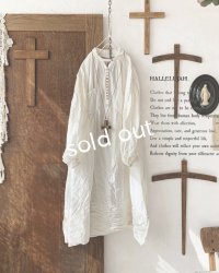 HALLELUJAH／1890's Bourgeron 羊飼いシャツワンピース・Off White（110cm丈）