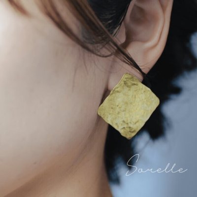 画像4: sorelle／真鍮の耳飾り・スクエア