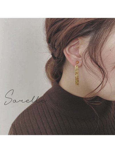 画像3: sorelle／真鍮の耳飾り・スクエア