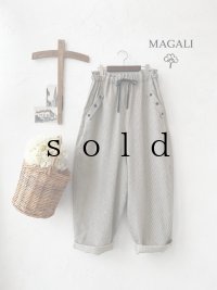 MAGALI /ヒッコリーフラップパンツ・キナリ×黒ストライプ