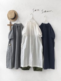 seasew.／リボン付スキッパーギャザーワンピース