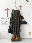 画像1: MARCHE' DE SOEUR／シンプルワンピース・カーキチェック (1)