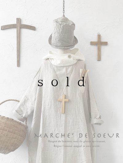 画像1: MARCHE' DE SOEUR／フードワンピース・生成り×オフ