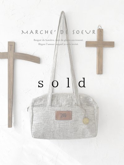 画像1: MARCHE' DE SOEUR／ミニボストンバッグ・ヘリンボーン