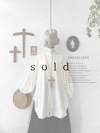 画像2: HALLELUJAH／Chemise Religieuse 修道女シャツ・Milky white 