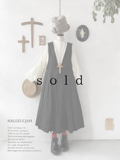 画像1: HALLELUJAH／Priest's Tablier 司祭のタブリエ・Charcoal black 