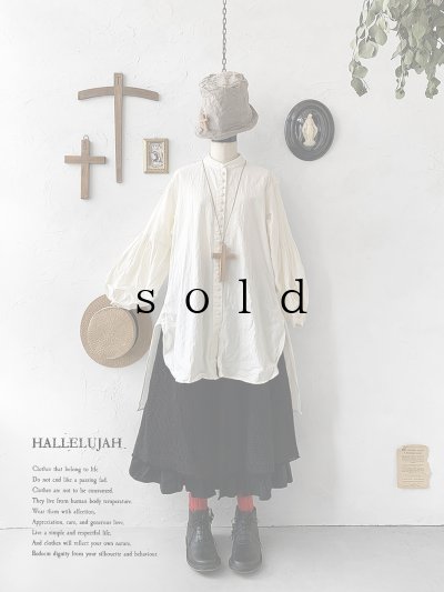 画像1: HALLELUJAH／Chemise Religieuse 修道女シャツ・Milky white 