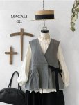 画像3: MAGALI /リネンウール カシュクールジレ・アッシュグレー