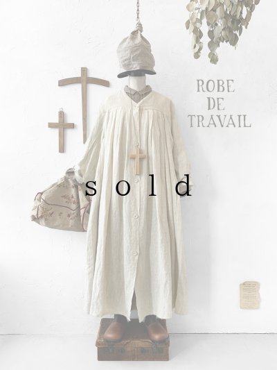 画像1: 【30%off SALE】ROBE DE TRAVAIL／リネンローブ・オートミール