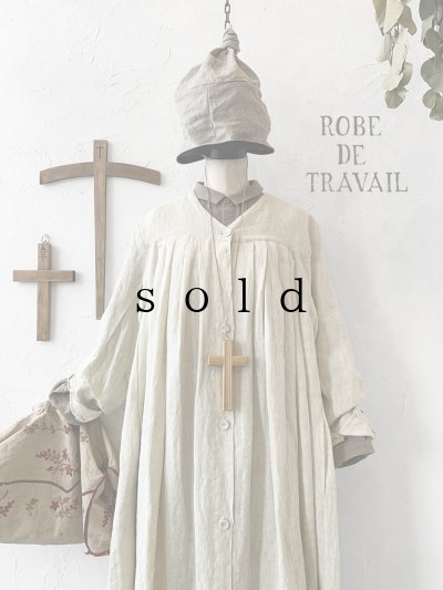 画像2: 【30%off SALE】ROBE DE TRAVAIL／リネンローブ・オートミール