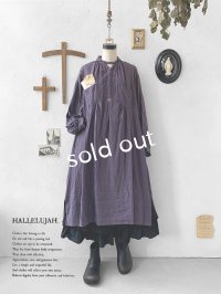 HALLELUJAH／1890's Bourgeron 羊飼いシャツワンピース・purple