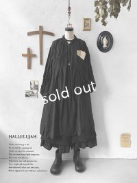 HALLELUJAH／1890's Bourgeron 羊飼いシャツワンピース・black