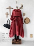 画像1: MARCHE' DE SOEUR／ラッフルウエストリボンワンピース・ファナージュダークレッド (1)