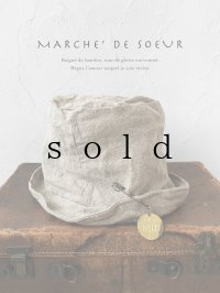 MARCHE' DE SOEUR／ヴィンテージタグ付きリトアニアリネンハット