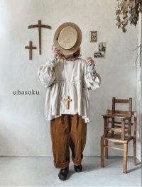 ubasoku/2way起毛ピンタックブラウス・ナチュラル