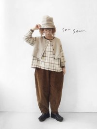 seasew.／コーデュロイ裾ダーツパンツ・ブラウン