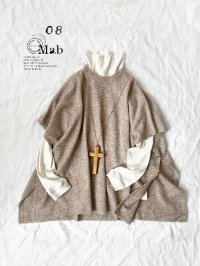 08mab/もちもちサイドボタンニット・モカ