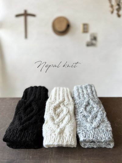 画像1: Nepal knit／ウールグローブ