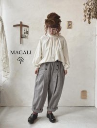 MAGALI /タックボタンパンツ・アッシュグレー