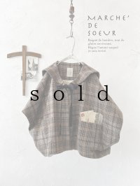 MARCHE' DE SOEUR／セーラ襟のタッセルちびコート・ブラウンチェック