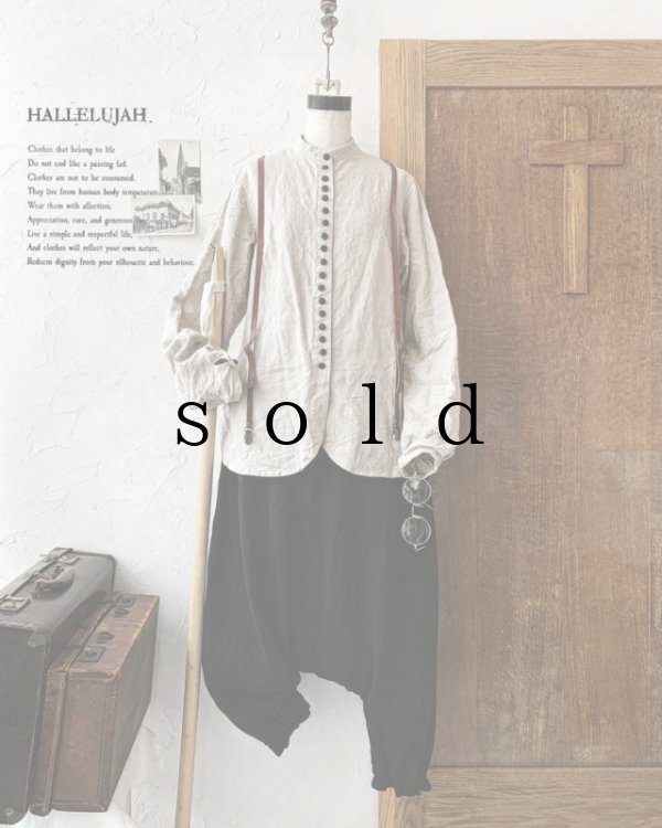 画像1: HALLELUJAH／Victorian Chemise ヴィクトリアシャツ・flax (1)