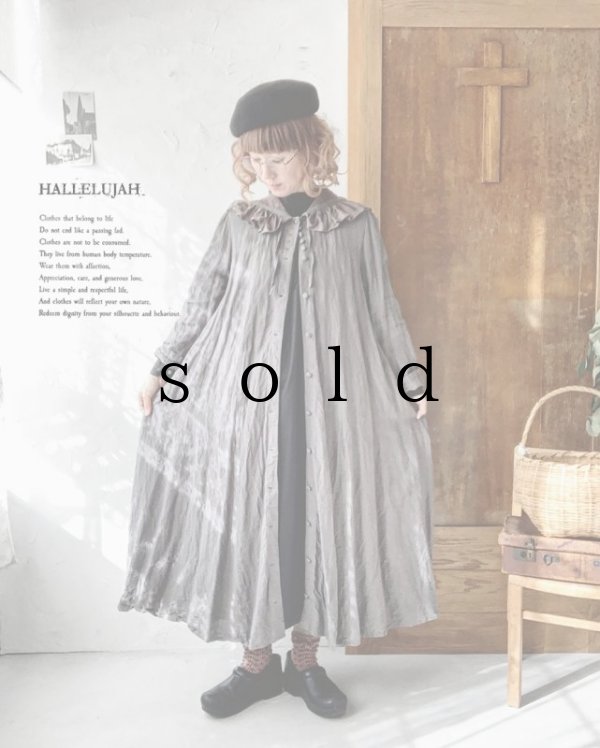 画像1: HALLELUJAH／Robe Medievale a Capuche フードドレス・gray (1)