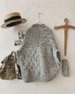 画像7: nepal hand knit/ニットポンチョ・グレー【フランスアンティーク・エパングル付】 (7)