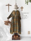 画像1: MARCHE' DE SOEUR／スキッパーギャザーワンピース・オータムチェック (1)