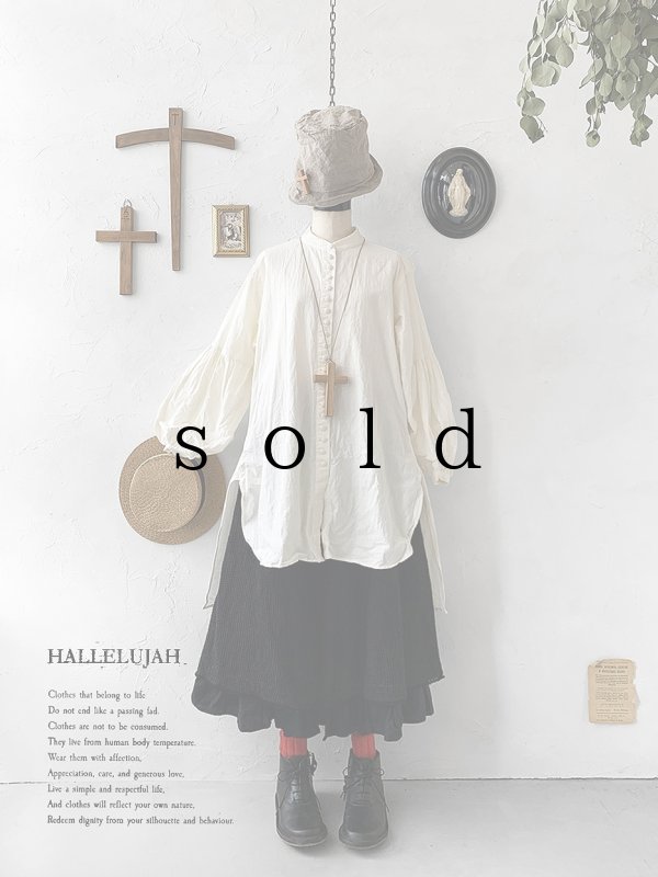 画像1: HALLELUJAH／Chemise Religieuse 修道女シャツ・Milky white  (1)