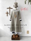 画像1: 【30%OFF SALE】MARCHE' DE SOEUR／バテンレースのワンピース・若草ベージュ (1)