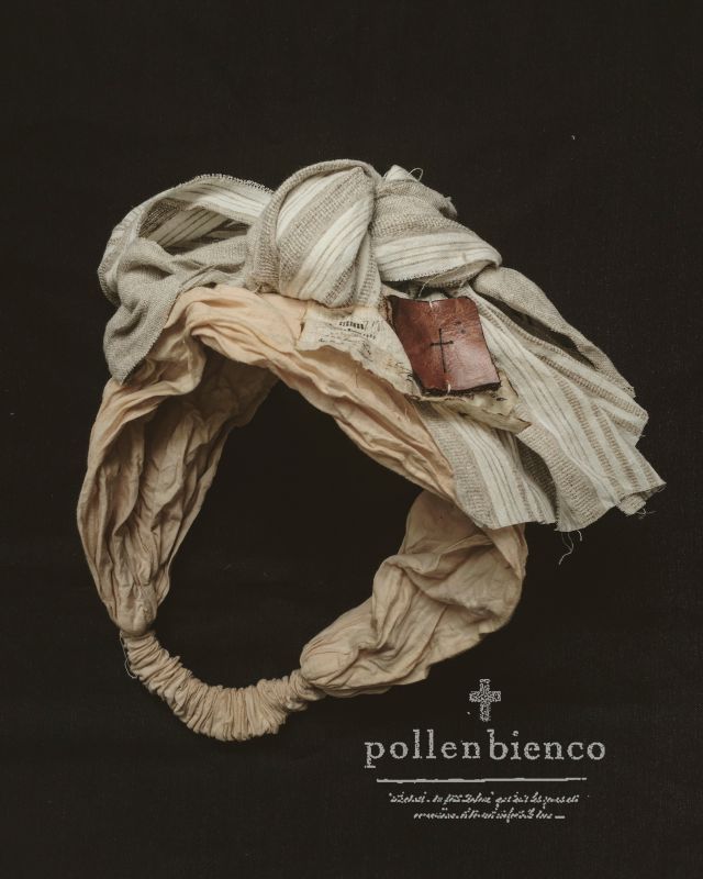 Pollenbienco リボンターバン 紅茶ストライプリボン Marche De Soeur