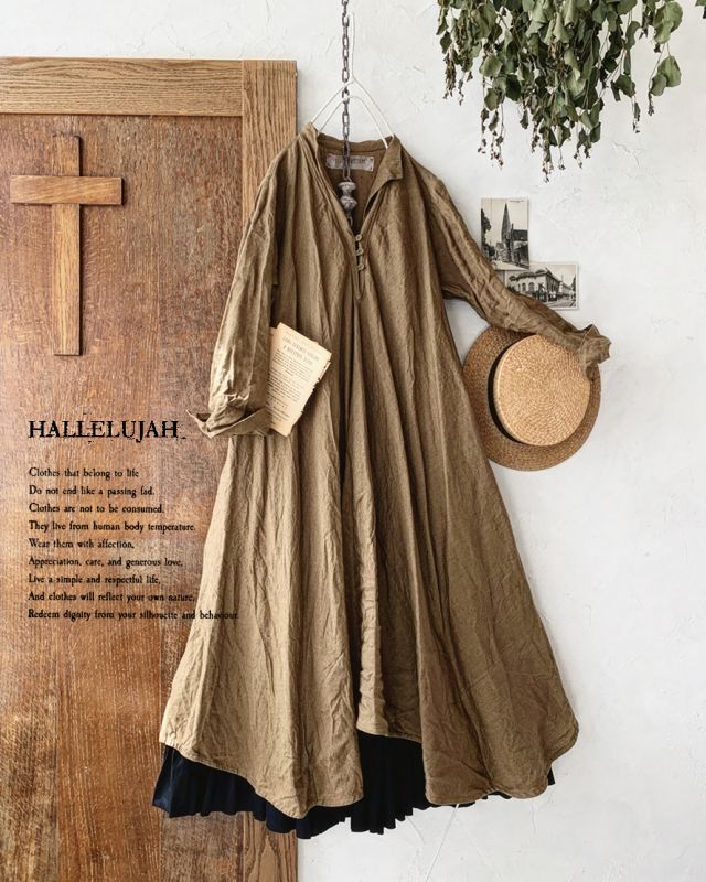 HALLELUJAH／Robe de femme de chambre 小間使いローブ衿付・brown